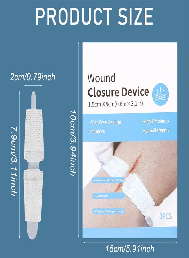 Yeasing Wound Closure Strips 3PCS Butterfly Wound Closure Suture Strip Butterfly Bandages Butterfly Bandages Emergency Laceration Closure Kit for Lacerations Incisions Cuts - Image 2